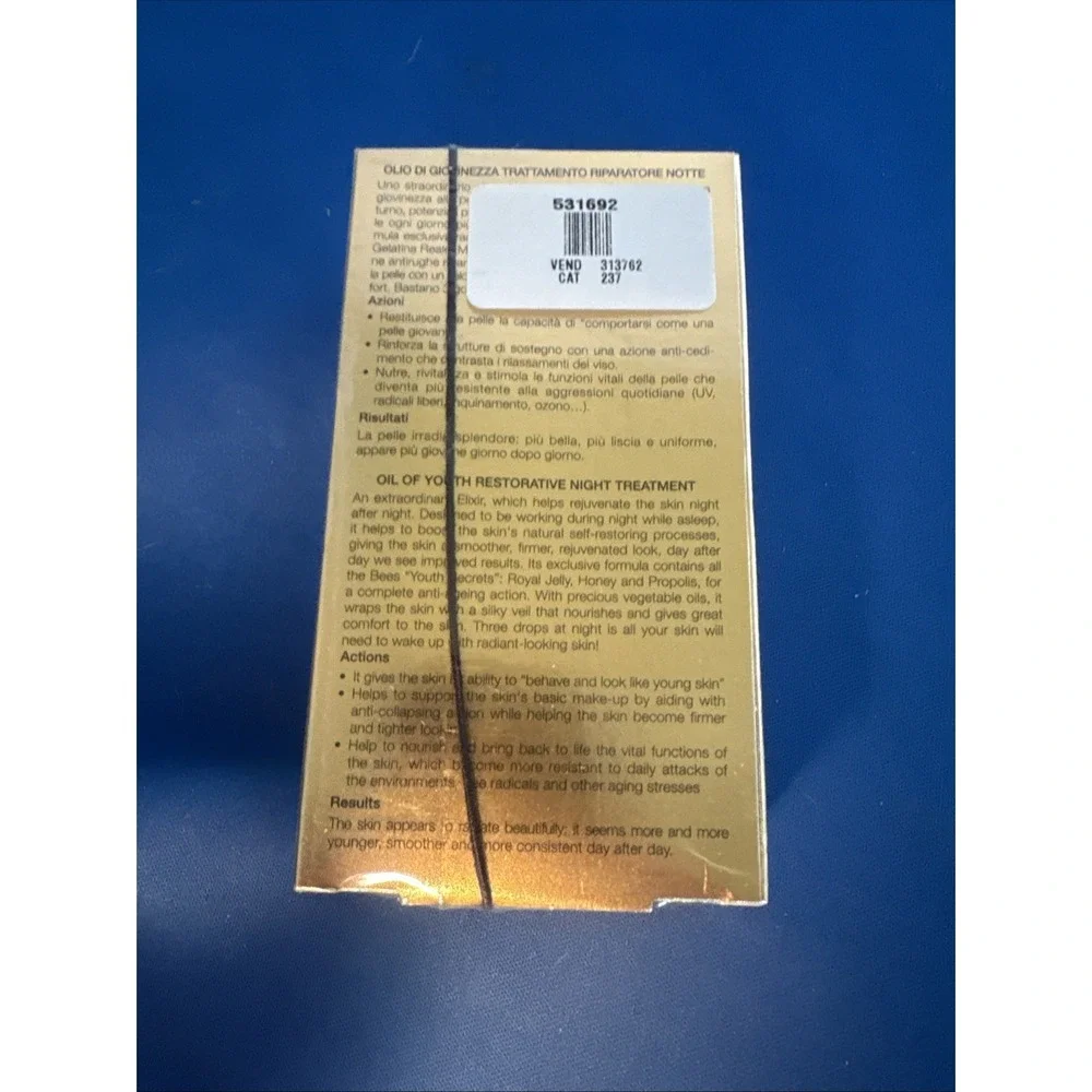 Perlier Royal Elixir Oil of Youth Restorative Night Treatment .84oz - NEW SEALED